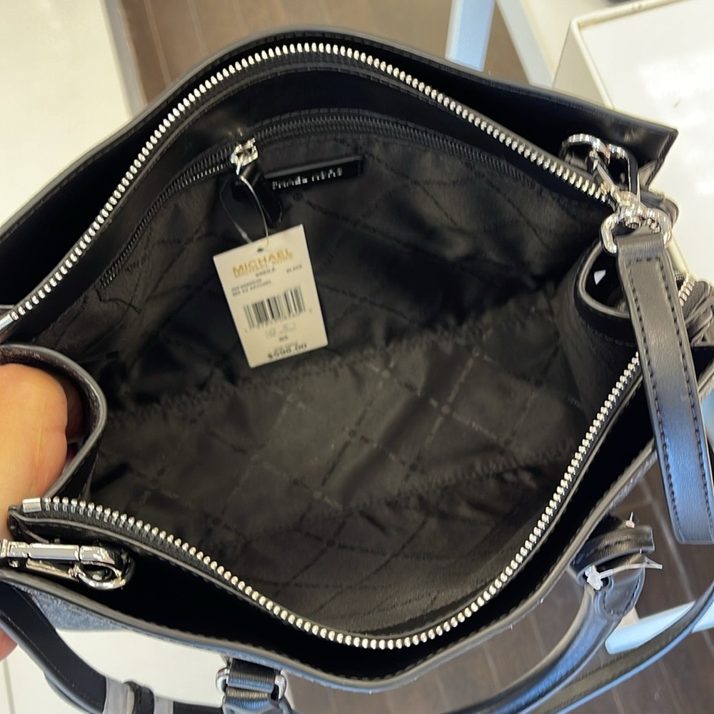 Michael Kors Sheila Medium Signature Logo and Metallic Satchel Crossbody CZ NWT - Picture 7 of 16
